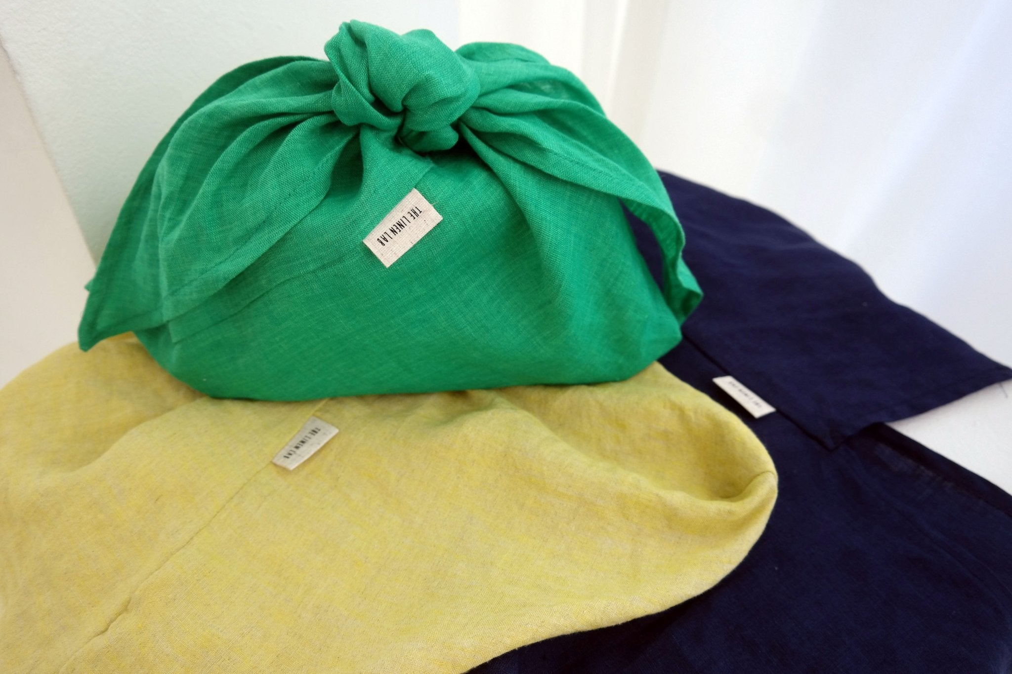 Linen Zero Waste Linen Bento Bag - The Linen Lab - Green