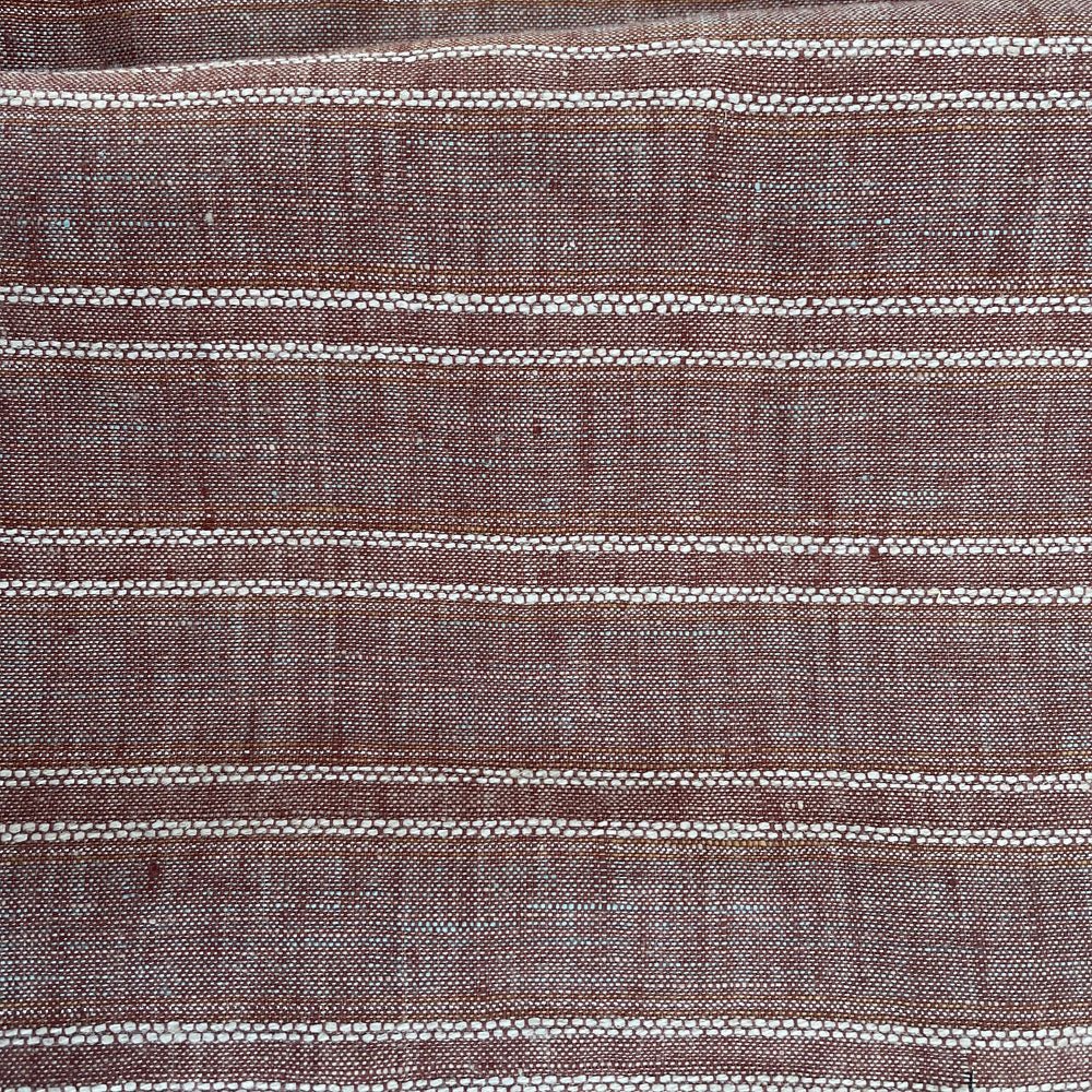 Lurex Linen Stripe Fabric (3127) - The Linen Lab - brown