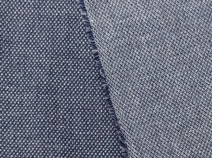 Medium Weight Linen Cotton Polyester Dobby Fabric 4636 - The Linen Lab - Navy(Dark)