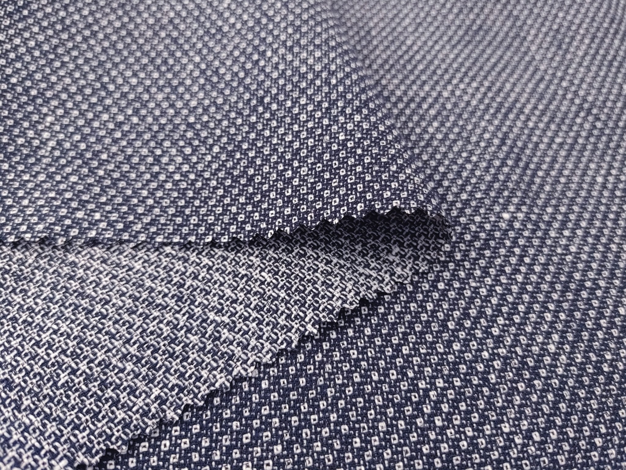 Medium Weight Linen Cotton Polyester Dobby Fabric 4636 - The Linen Lab - Navy(Dark)