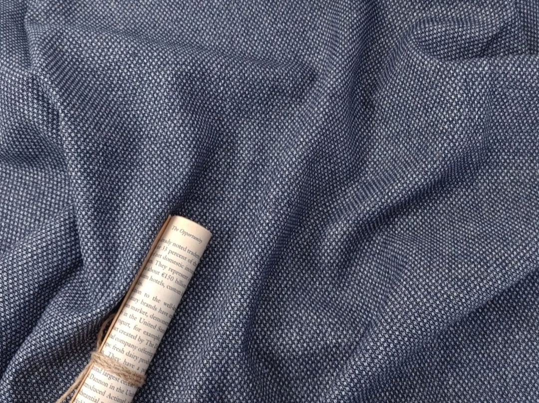 Medium Weight Linen Cotton Polyester Dobby Fabric 4636 - The Linen Lab - Navy(Dark)