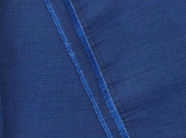 Midnight Blue Elegance: Lightweight Linen Cotton Chambray Fabric 4933 - The Linen Lab - Navy