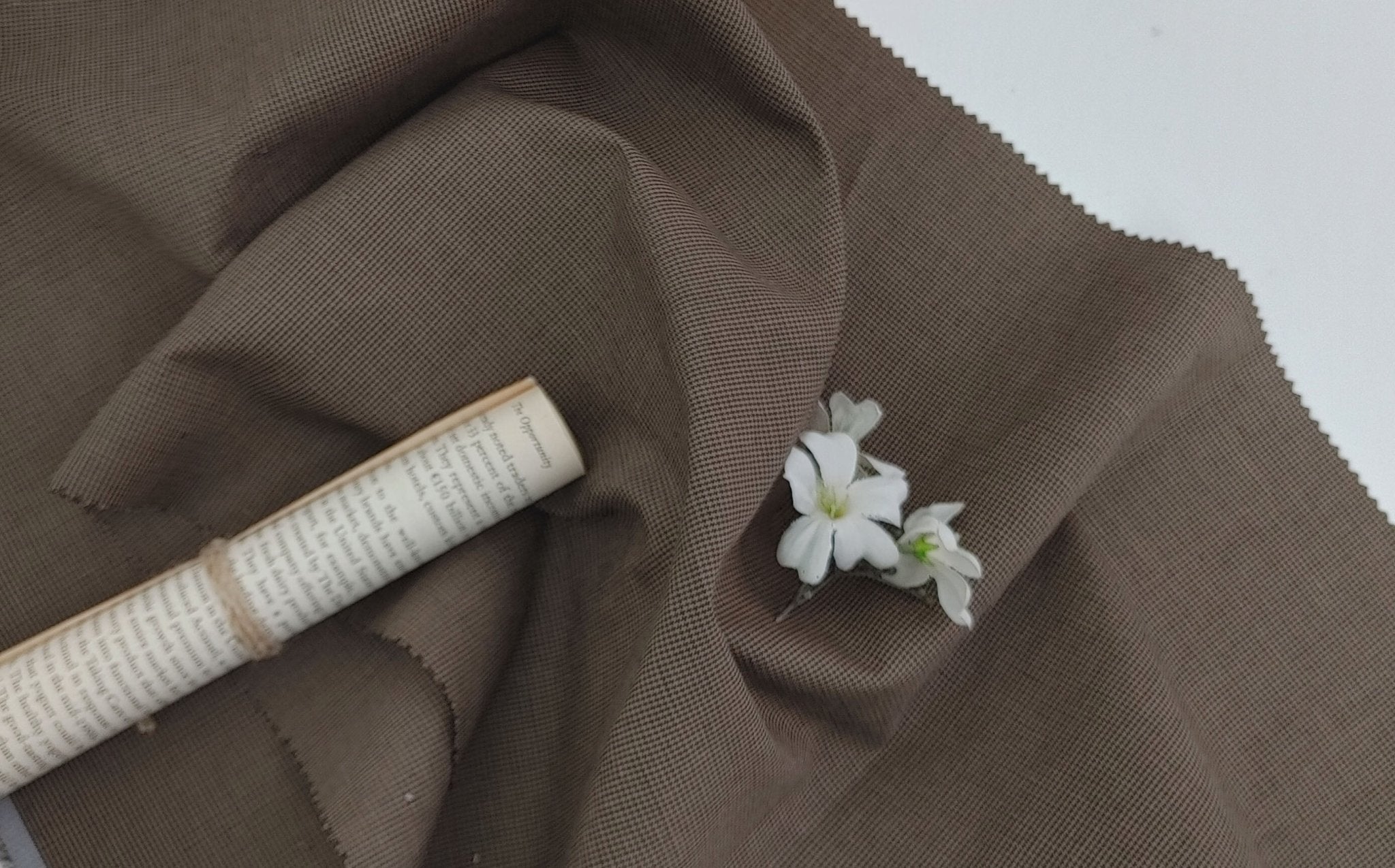 Mini Starcheck Gingham Bliss: Linen Cotton Ramie Fabric 3028 3241 - The Linen Lab - Brown