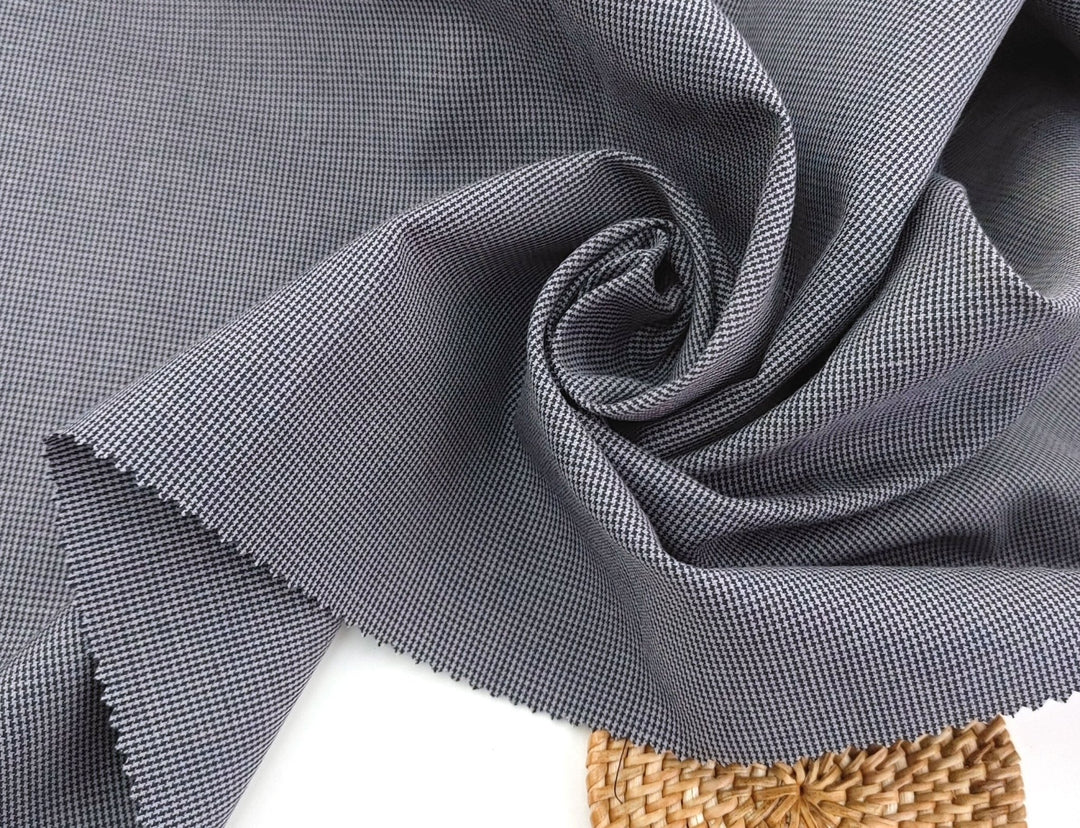 Mini Starcheck Gingham Bliss: Linen Cotton Ramie Fabric 3028 3241 - The Linen Lab - Grey