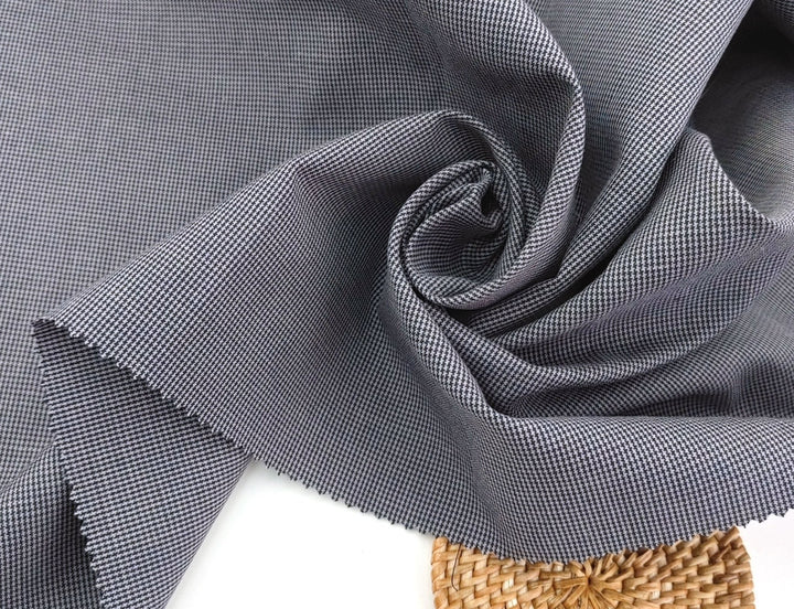 Mini Starcheck Gingham Bliss: Linen Cotton Ramie Fabric 3028 3241 - The Linen Lab - Grey