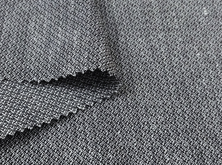Monochrome Elegance: Linen Cotton Dobby Fabric 3946 - The Linen Lab - Gray