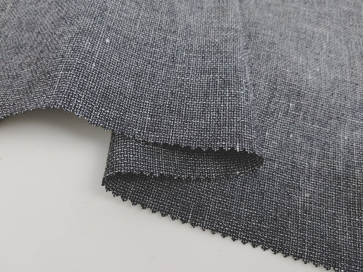 Monochrome Linen Stretch Dobby Fabric 6117 - The Linen Lab - Grey