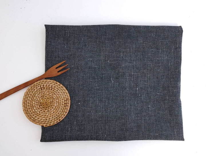 Monochrome Linen Stretch Dobby Fabric 6117 - The Linen Lab - Grey