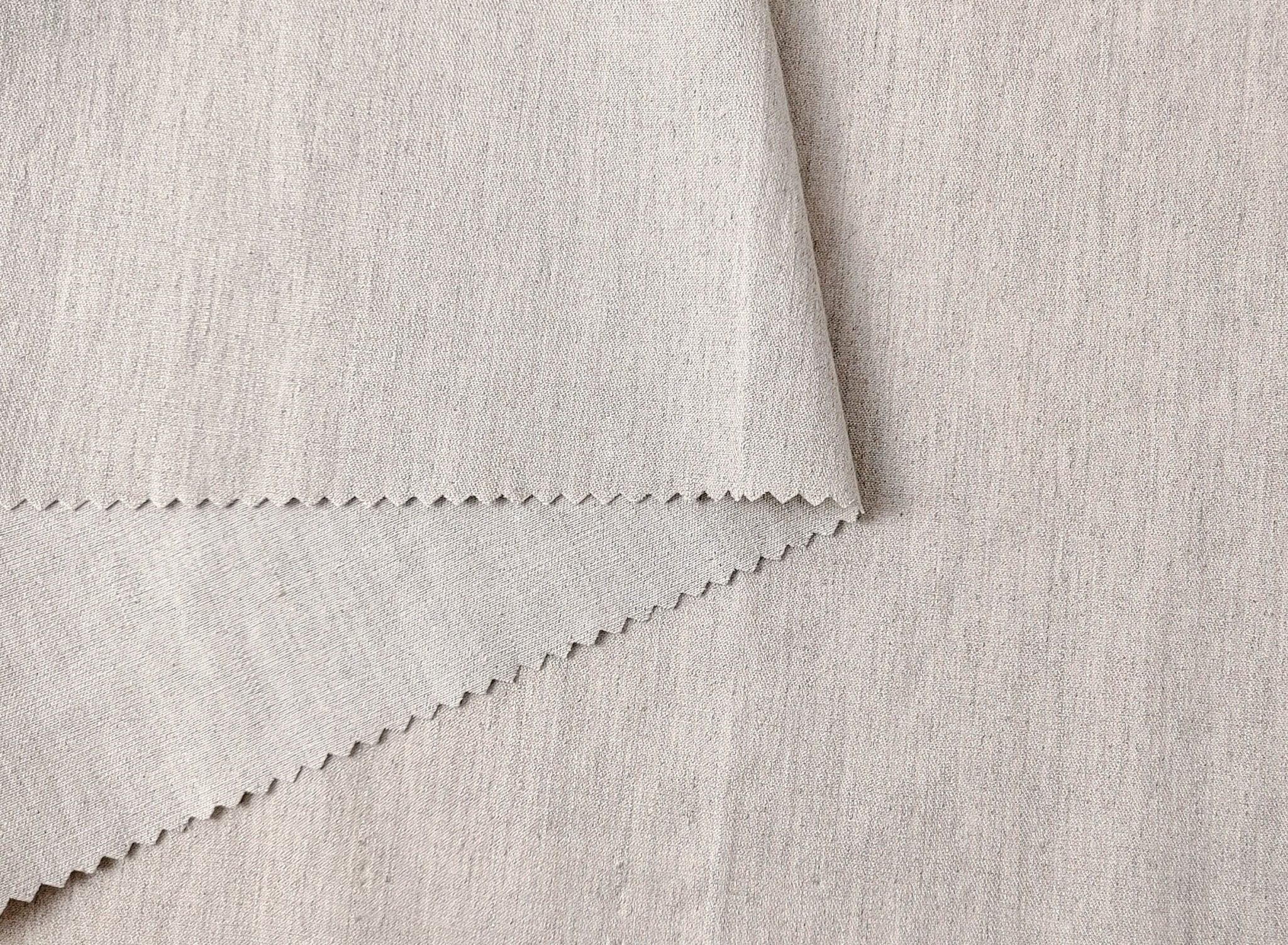 Natural Comfort: Linen Cotton Stretch Twill Fabric 6336 - The Linen Lab - Natural