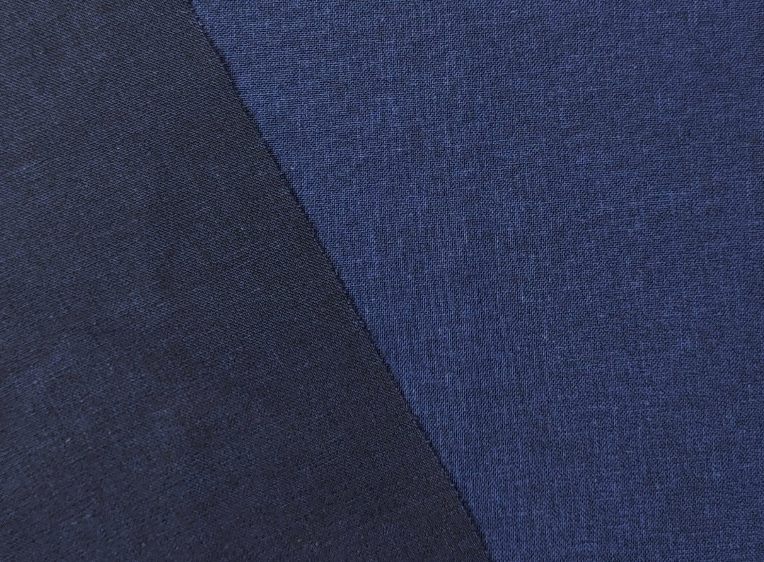 Navy Dobby Chambray Linen Blend Fabric 4047 - The Linen Lab - Navy