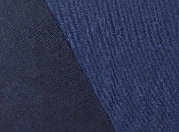 Navy Dobby Chambray Linen Blend Fabric 4047 - The Linen Lab - Navy