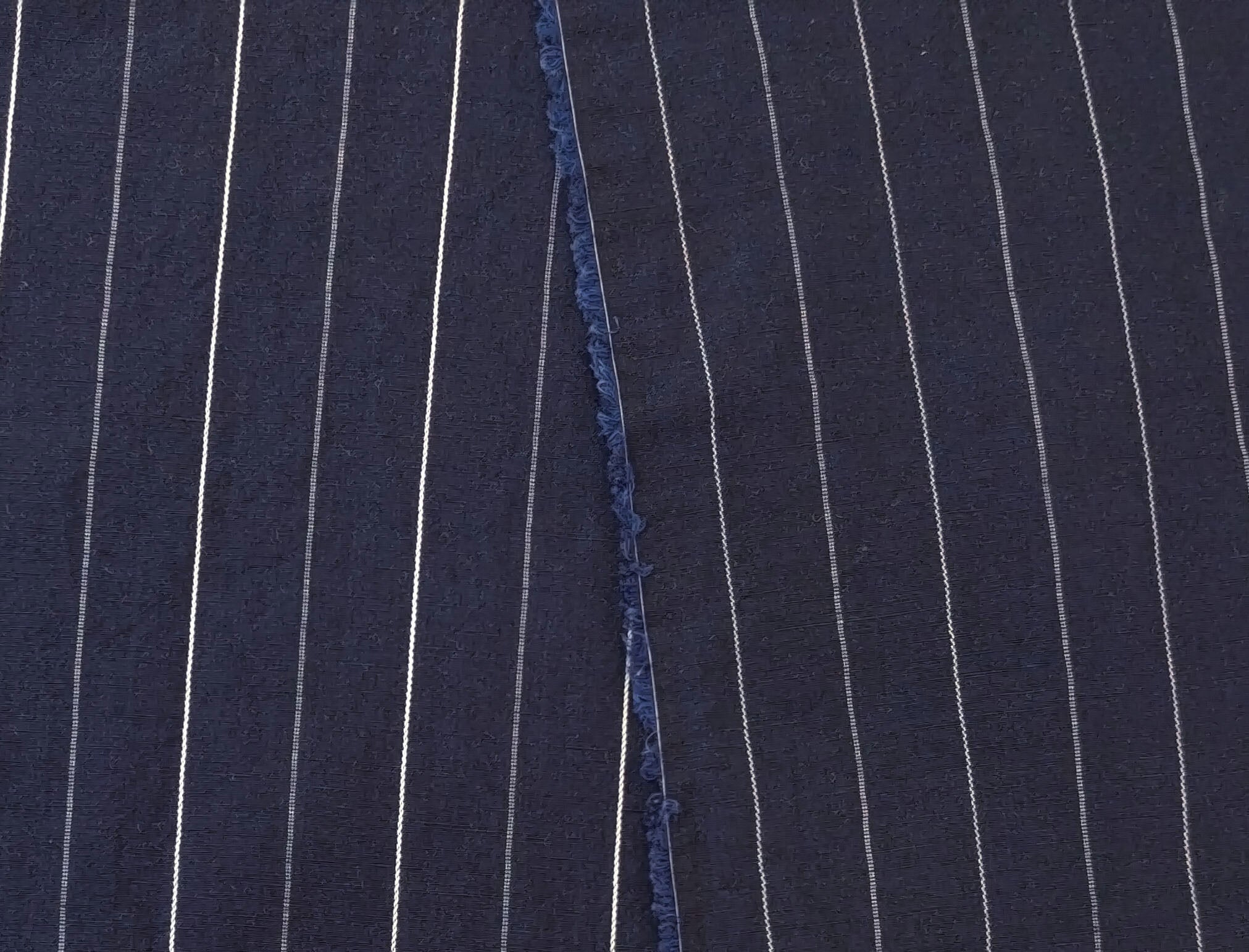 Navy Linen Tencel Dobby Stripe Fabric 6796 - The Linen Lab - Navy
