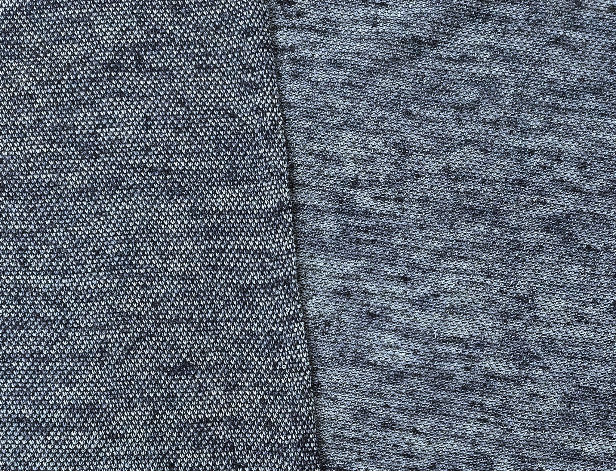 Navy Melange Knit Fabric in Linen Polyester Cotton Blend 4339 - The Linen Lab - Navy