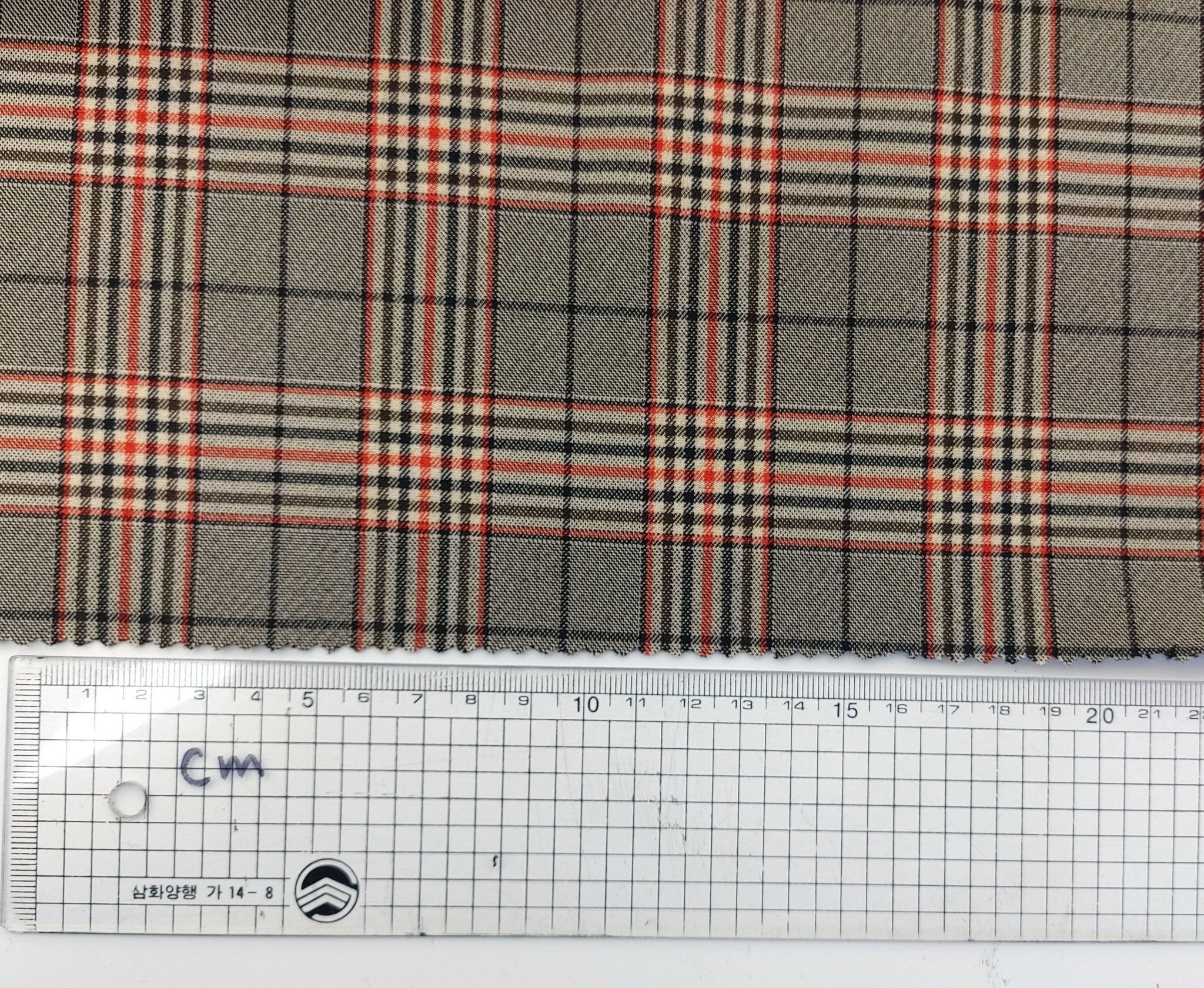 Nylon Rayon 4-Way Stretch Glen Plaid Fabric 1400 - The Linen Lab - Brown