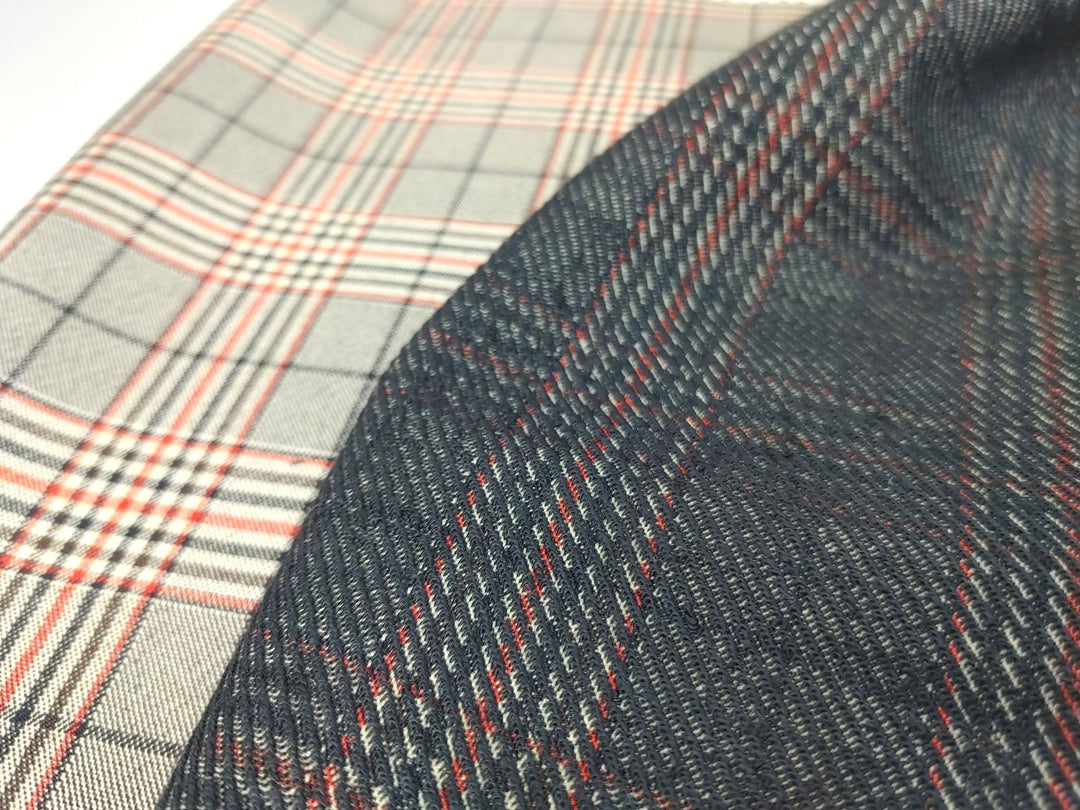 Nylon Rayon 4-Way Stretch Glen Plaid Fabric 1400 - The Linen Lab - Brown