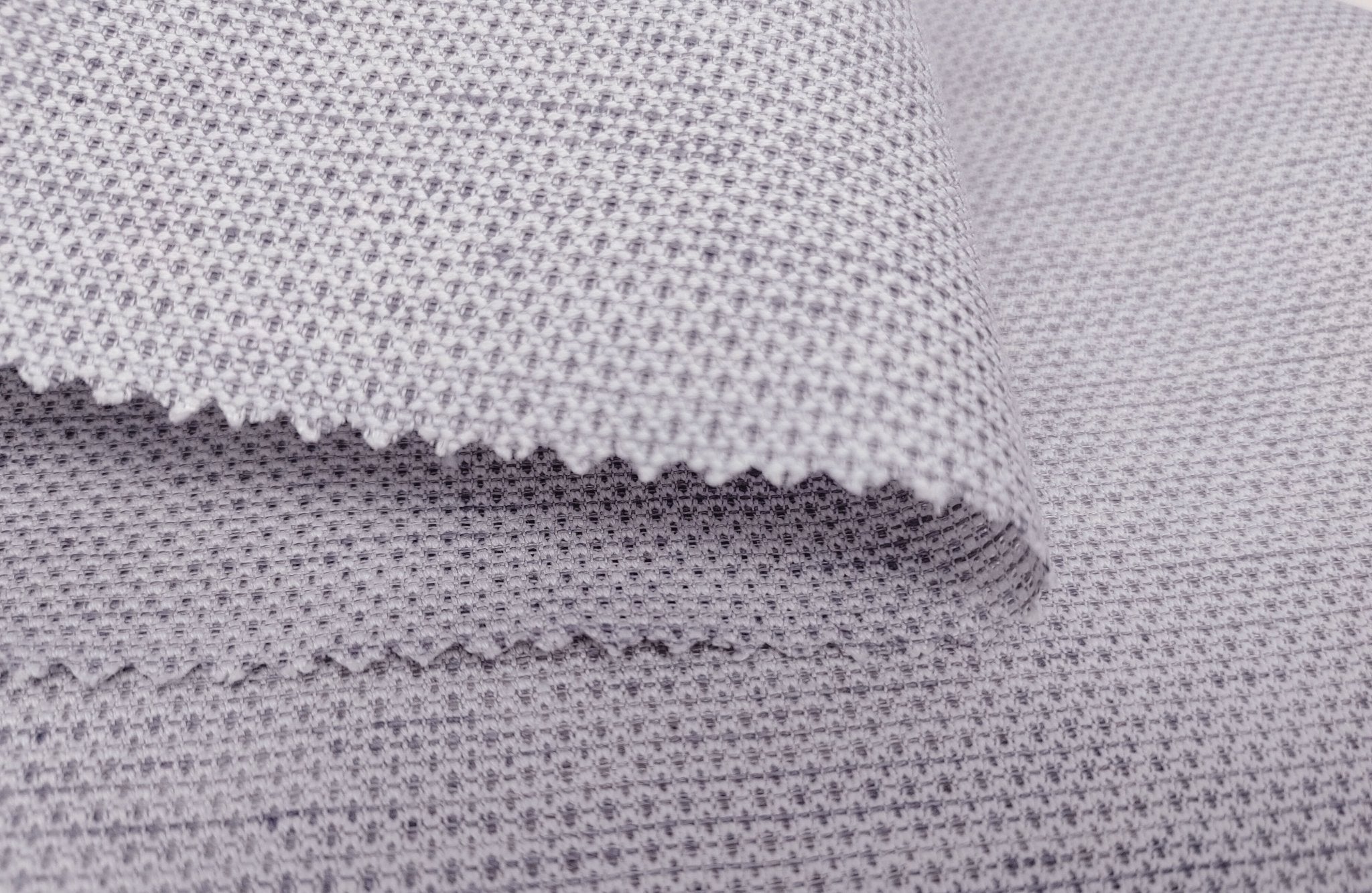 Rhombus Linen Cotton Fabric V-Shape Heald Medium Weight 4675 4351 - The Linen Lab - Grey