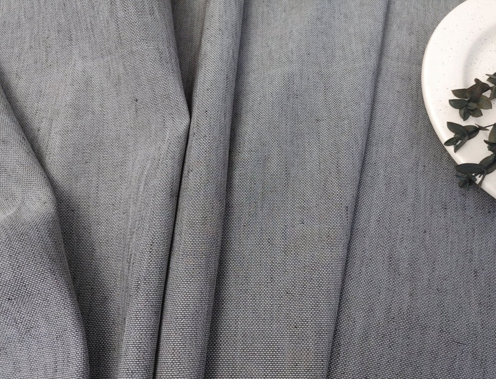 Rich Mocha Dobby Stretch: Linen Rayon Blend Fabric 6072 - The Linen Lab - Brown