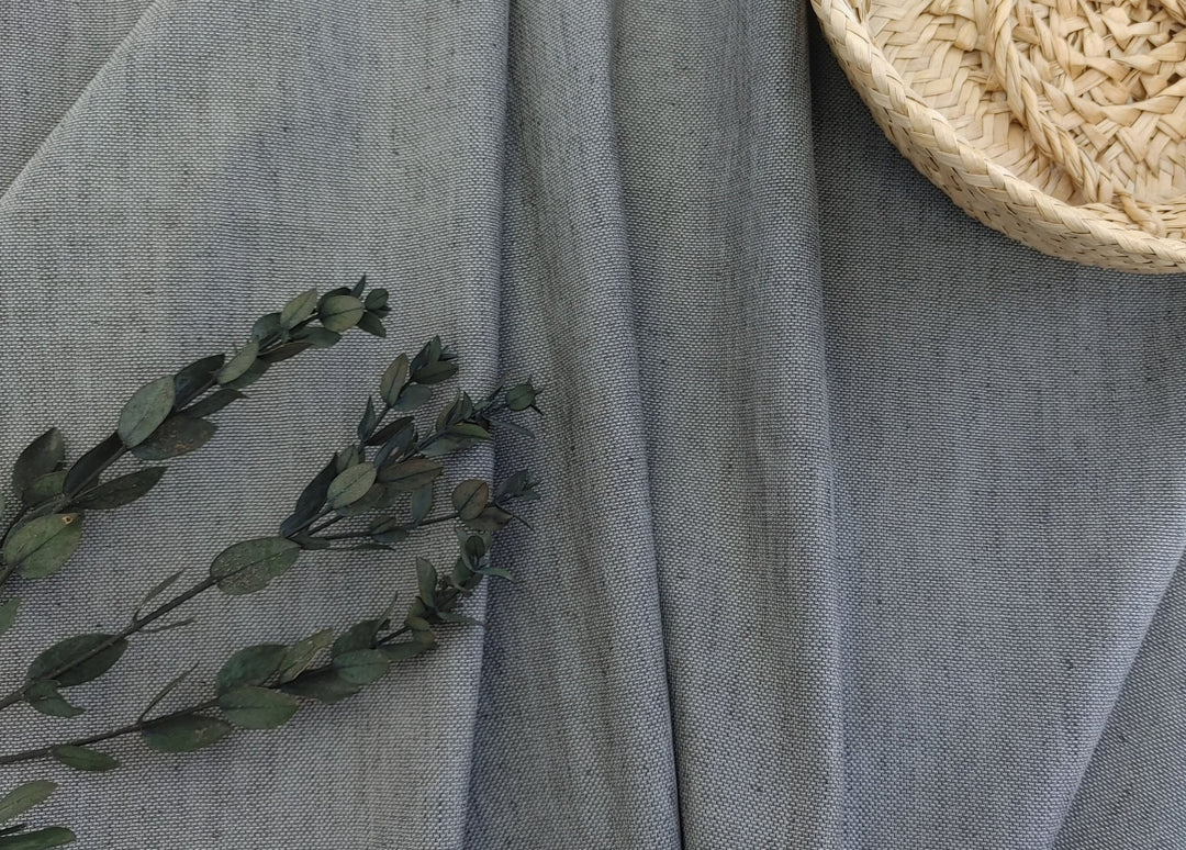 Rich Mocha Dobby Stretch: Linen Rayon Blend Fabric 6072 - The Linen Lab - Brown