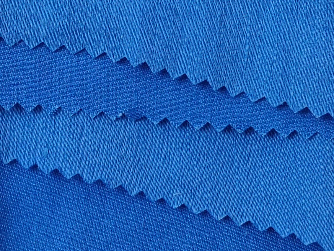 Satin Elegance: Linen Rayon Fabric with Polished Satin Weave 6090 6620 6659 7472 7293 - The Linen Lab - Blue(Light)