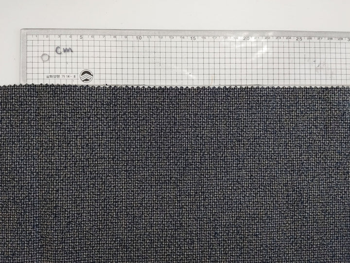 Serenity Linen Blend: Subtle Starcheck Fabric 2561 - The Linen Lab - Navy
