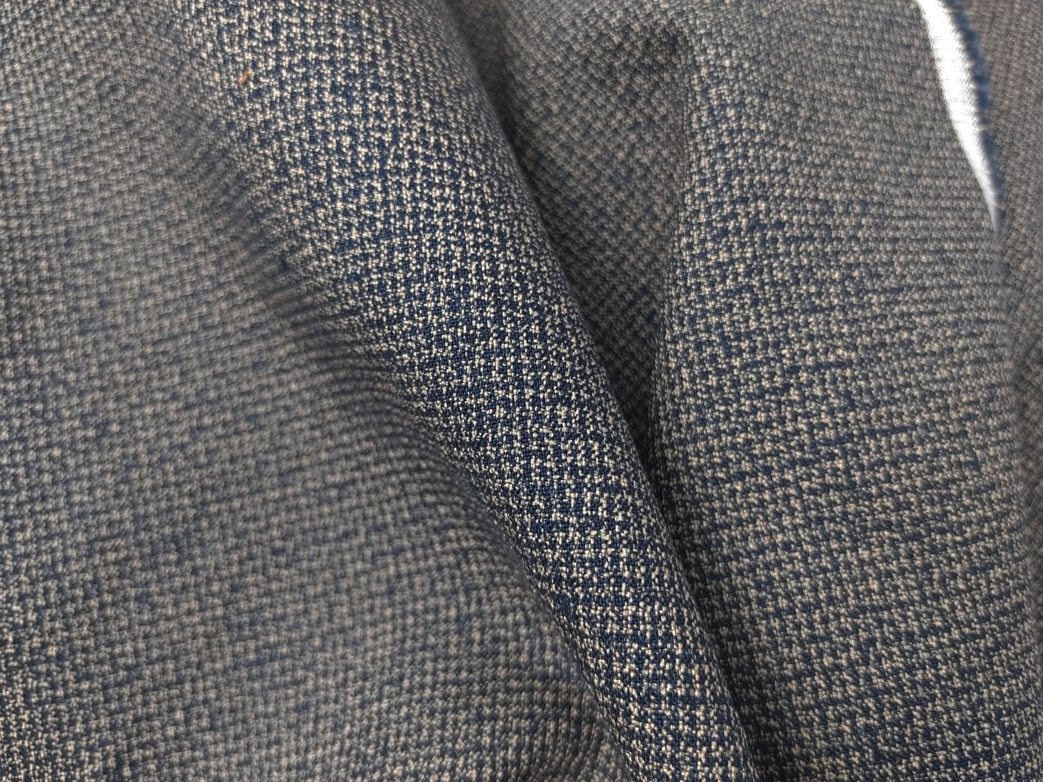 Serenity Linen Blend: Subtle Starcheck Fabric 2561 - The Linen Lab - Navy