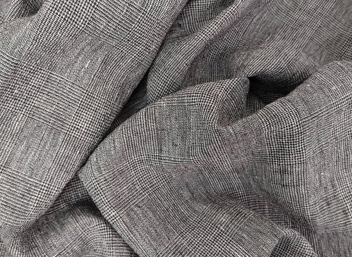 Sophisticated Threads: Linen Polyester Glen Plaid with Twisted Yarn 7121 7122 7611 - The Linen Lab - Beige