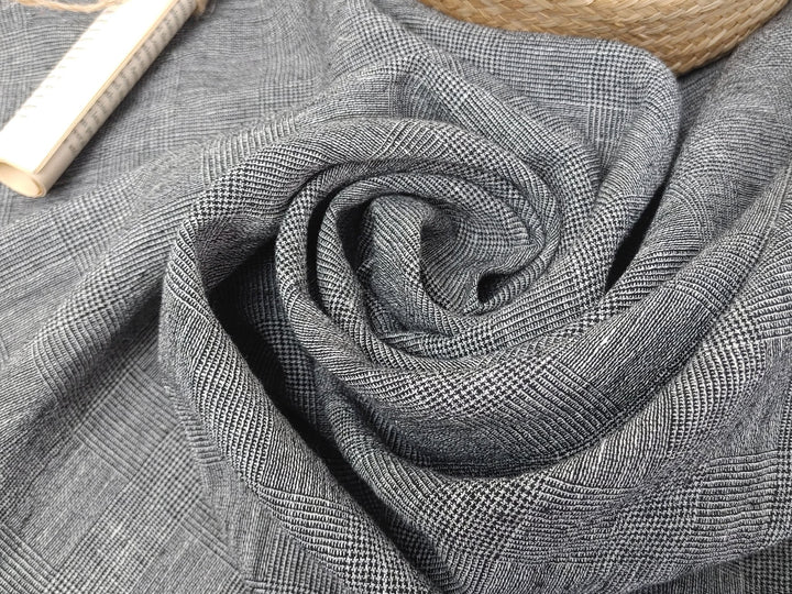 Sophisticated Threads: Linen Polyester Glen Plaid with Twisted Yarn 7121 7122 7611 - The Linen Lab - Beige