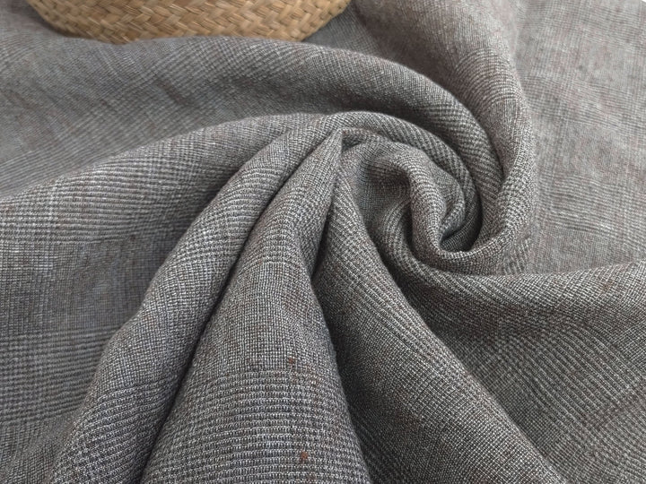 Sophisticated Threads: Linen Polyester Glen Plaid with Twisted Yarn 7121 7122 7611 - The Linen Lab - Beige