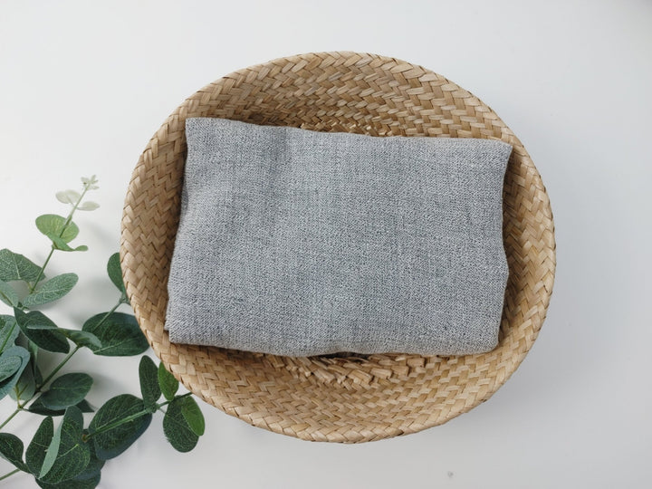 Subtle Sophistication: Linen Polyester Mixed Fabric with Grey Plaid 6002 - The Linen Lab - Grey