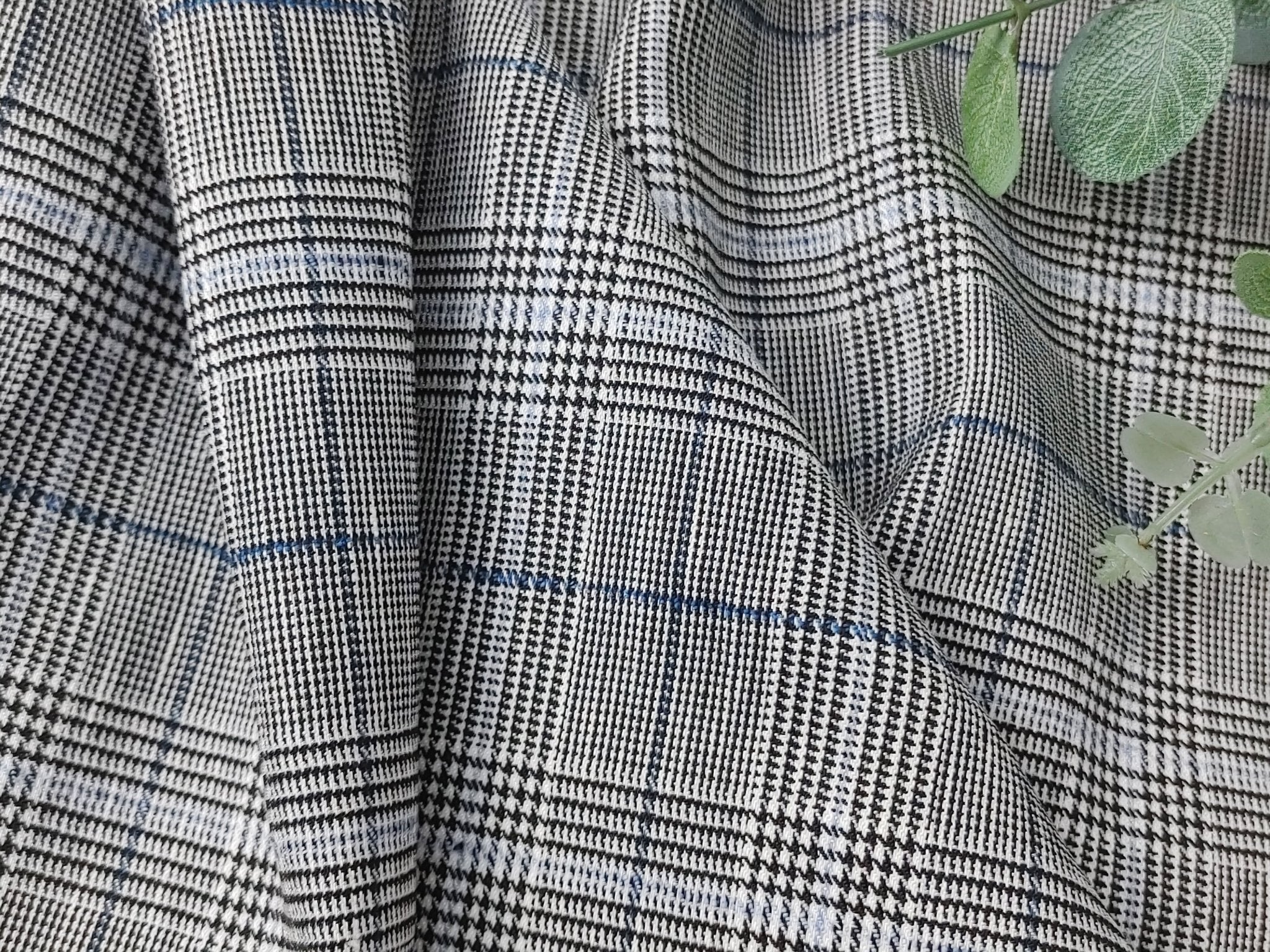 Urban Plaid Flex: Linen Rayon Polyester PU Stretch Twill Fabric 6233 6234 - The Linen Lab - Orange