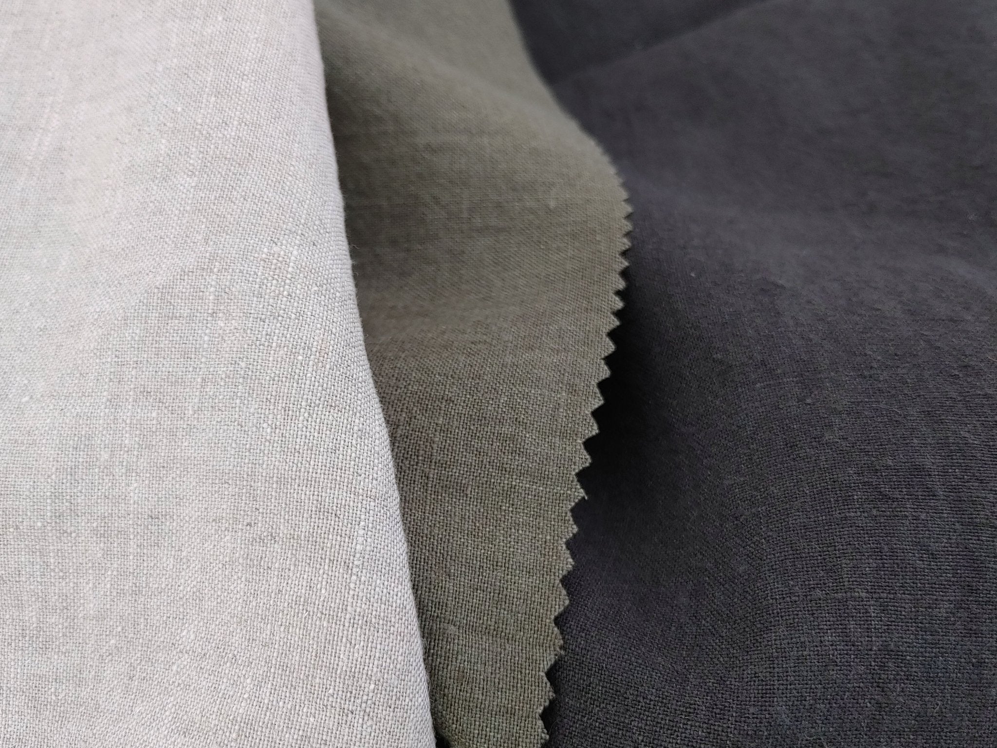 Vintage Dyed Medium Weight Linen Ramie Cotton Fabric with Plain Weave 7820 7771 7770 - The Linen Lab - Green