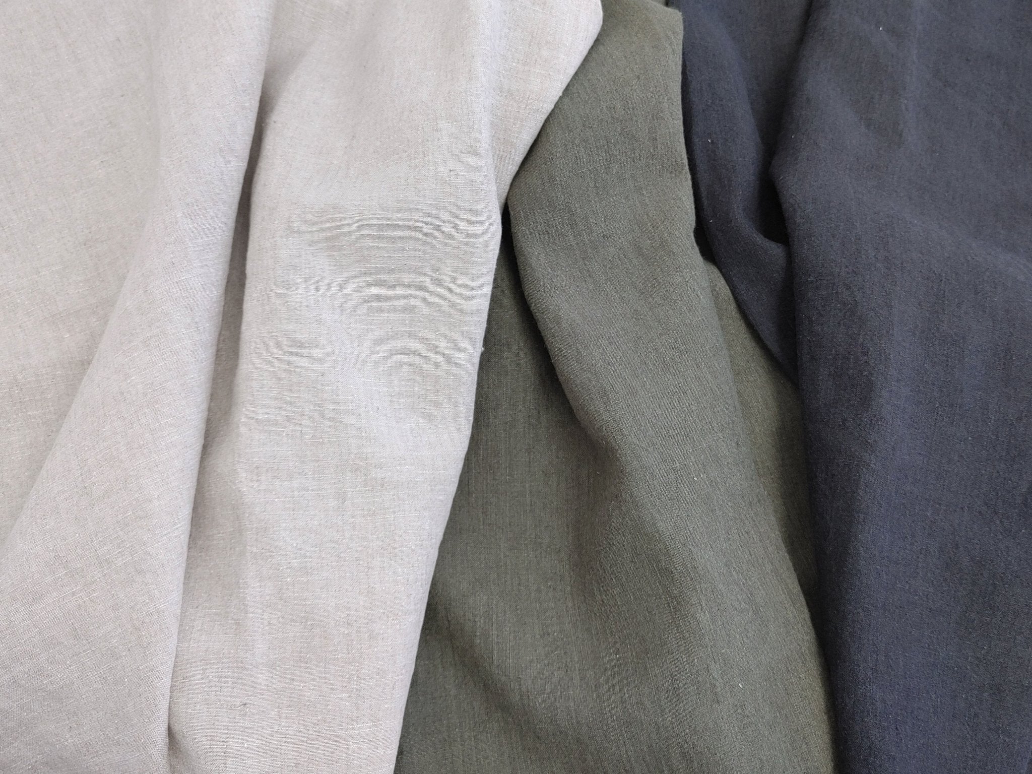 Vintage Dyed Medium Weight Linen Ramie Cotton Fabric with Plain Weave 7820 7771 7770 - The Linen Lab - Green