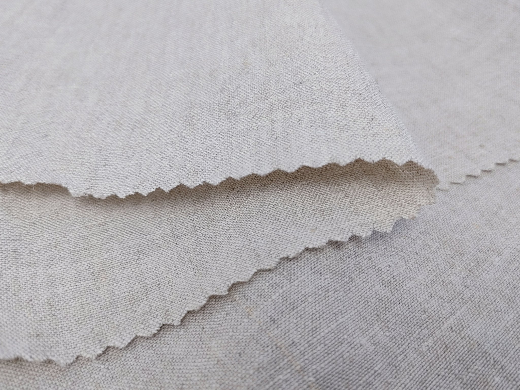 Vintage Dyed Medium Weight Linen Ramie Cotton Fabric with Plain Weave 7820 7771 7770 - The Linen Lab - Natural
