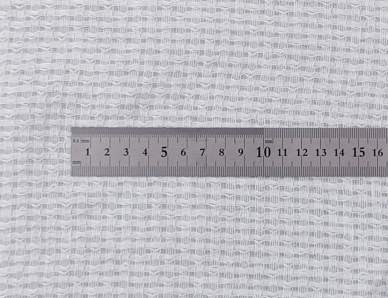 White Linen Cotton Dobby with Uneven Weave and Check Pattern 4899 - The Linen Lab - White
