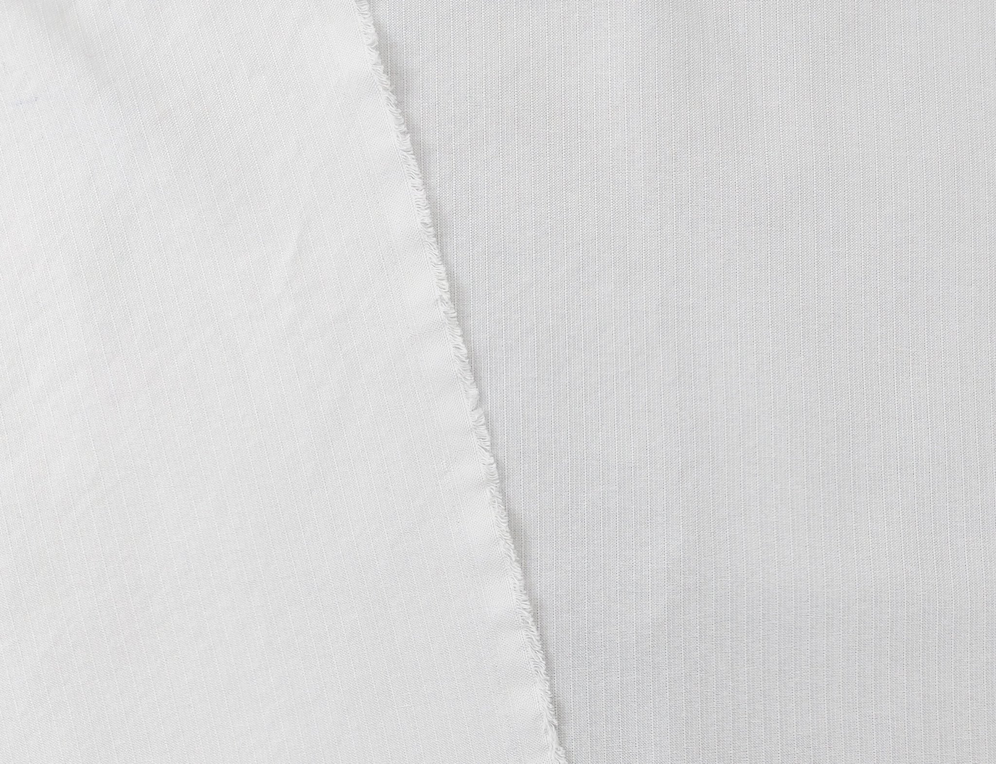 White Linen-Rayon Fabric with Delicate Stripes and Subtle Wrinkle Effect 7648 - The Linen Lab - White